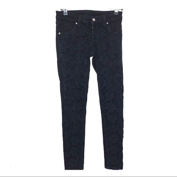 Carmar Black Floral Skinny Jeans‎ - Picture 1 of 6